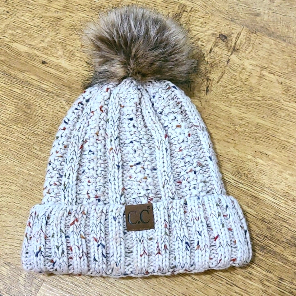 Winter beanie hat with pom pom